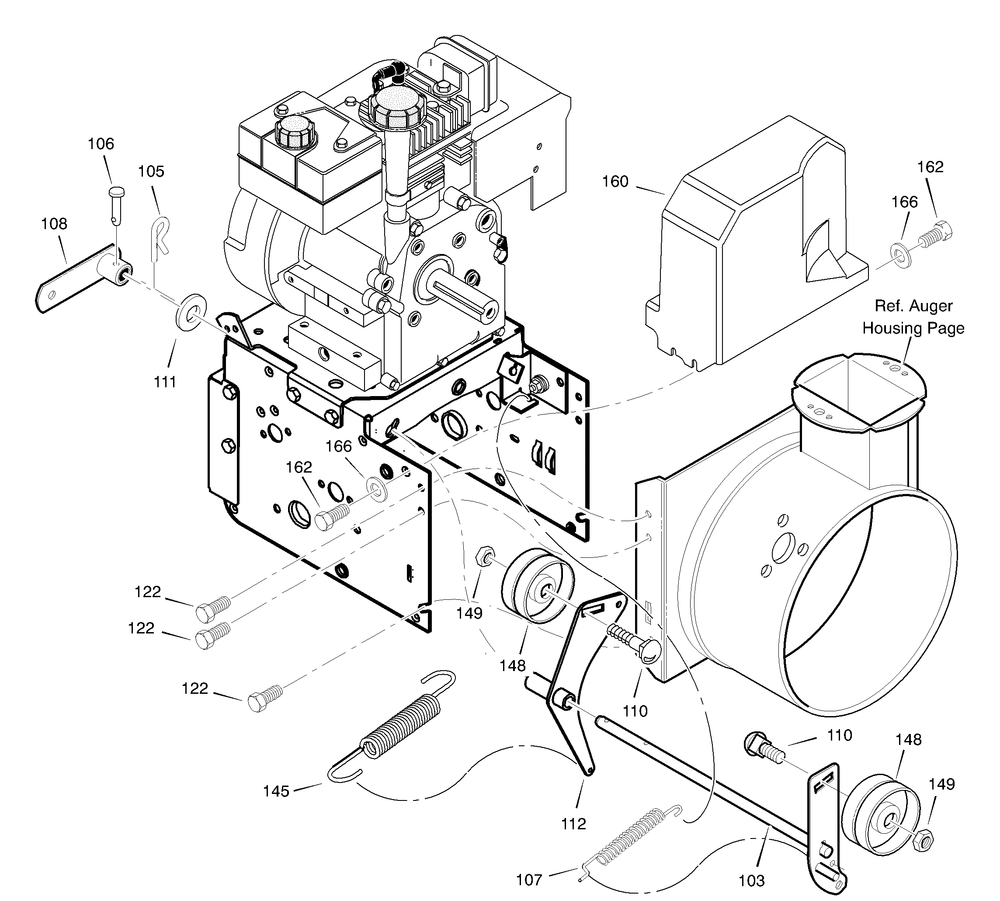 Frame Diagram and Parts List for 633129X5A 2003 Briggs and Stratton Snow Blower